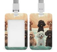 Porte-badge coulissant pour chien caniche - Porte-badge vertical de protection pour cordon - Porte-nom étanche - Pour médecin, enseignant, infirmière