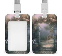 Porte-badge coulissant Secret Garden, porte-carte d'identité avec cordon, étui pour carte, étiquette nominative