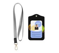 Porte-badge coulissant tendance imprimé kiwi, étui avec enrouleur rétractable et mousqueton et cordon de protection amovible