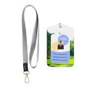 Porte-badge coulissant tendance imprimé terrain de golf, étui avec enrouleur de badge rétractable et mousqueton et lanière amovible pour carte de protection