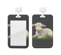 Porte-badge coulissant vertical en plastique avec fenêtre transparente pour carte d'identité, carte de crédit pour bureau, travail, infirmière