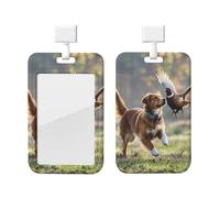 Porte-badge coulissant vertical en plastique avec fenêtre transparente pour carte d'identité, carte de crédit pour bureau, travail, infirmière