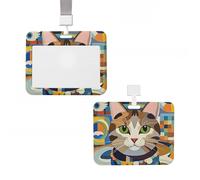 Porte-badge coulissant vertical en plastique du milieu du siècle, art moderne du milieu du siècle, porte-cartes d'identité, porte-cartes avec fenêtre transparente pour carte d'identité, carte de