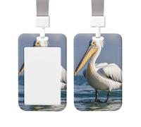 Porte-badge coulissant vertical en plastique pour bureau, oiseau pélican, étui de protection pour carte d'identité de travail, pour permis de conduire, d'infirmière