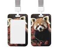 Porte-badge coulissant vertical en plastique pour bureau, pandas rouges, étui de protection pour carte d'identité de travail, pour permis de conduire, d'infirmière