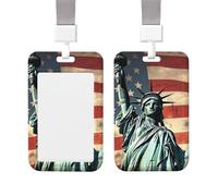 Porte-badge coulissant vertical en plastique pour bureau Statue de la Liberté contre les badges, étui de protection pour carte d'identité de travail, pour permis de conduire, d'infirmière