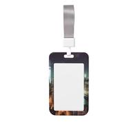 Porte-badge coulissant vertical en plastique pour carte d'identité de New York City - Avec lanière - Pour le bureau
