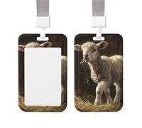 Porte-badge coulissant vertical en plastique rigide pour manger du foin dans le stylo - Coque de protection étanche avec cordon pour carte d'identité - Pour bureau, infirmière, médecin, enseignant