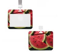 Porte-badge coulissant vertical en plastique rigide pour pastèque, beau porte-badge étanche avec lanière pour porte-carte d'identité, porte-clés, étui pour bureau, infirmière, médecin, enseignant