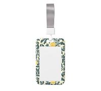 Porte-badge coulissant vintage en plastique rigide avec motif floral jaune pour infirmières et bureau