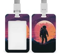 Porte-badge d'astronaute cool avec cordon de suspension, cordon détachable, étui de protection vertical pour carte d'identité, porte-badge multi-usage pour bureau, enseignant, infirmière