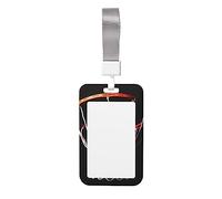 Porte-badge de basket-ball avec lanière coulissante - Étui pour carte d'identité en plastique rigide - Porte-badge vertical pour le travail, le bureau, les femmes et les hommes