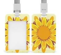 Porte-badge de beauté en forme de tournesol avec cordon amovible, étanche et vertical, pour infirmière, enseignant, bureau, femme et homme