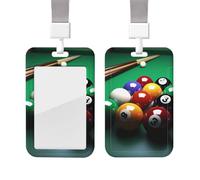 Porte-badge de billard avec cordon étanche pour cartes d'identité avec fenêtre transparente pour carte d'identité, étiquettes de nom pour homme et femme, travail, bureau, médecin, infirmière