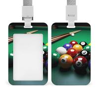Porte-badge de billard avec fente à tirer et cordon, étanche, en plastique, vertical, pour carte d'identité professionnelle, document de voyage portable, protection de carte amovible