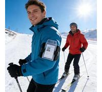 Porte-badge de bras pour hommes - Étui transparent | Bracelet avec porte-cartes, sangle élastique réglable et boucle pour ski, alpinisme et extérieur, PVC et polyester, 1 pièce.