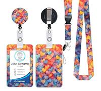Porte Badge de Carte avec Cordon Tour de Cou d'Identification,Floraux Porte-cartes Swivel Lobster Clasp avec Lanières Rétractables Pour Cartes Clés Caméra Floraux (A-Love)