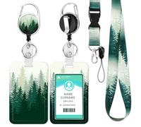 Porte Badge de Carte d'Identification avec Cordon Tour de Cou, Porte-cartes Swivel Lobster Clasp avec Lanières Rétractables pour Cartes d'étudiant d'infirmière Clés Caméra