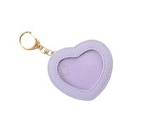 Porte-badge de dessin animé Porte-clés avec motifs de cœur Anime Pendentif en cuir PU Protection d'écran pour les amateurs créatifs Amélioration du style personnel, lilas