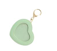 Porte-badge de dessin animé Porte-clés avec motifs de cœur Anime Pendentif en cuir PU Protection d'écran pour les amateurs créatifs Amélioration du style personnel, vert