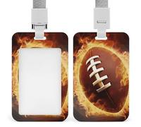 Porte-badge de football américain flamboyant avec cordon de suspension, étui de protection vertical multi-usage pour bureau, enseignant, infirmière