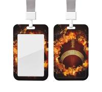 Porte-badge de football américain flamboyant avec lanière en plastique pour carte d'identité, porte-badge avec fenêtre transparente pour infirmière, médecin, fournitures de bureau