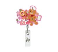 Porte-badge de Noël rétractable en ABS avec clip de ceinture en métal pour infirmière, médecin, étudiant, enseignant, école ABS