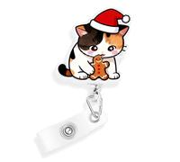 Porte-badge de Noël rétractable en acrylique avec pince crocodile pour bureau, enseignant, étudiant, infirmière, cadeau de Noël