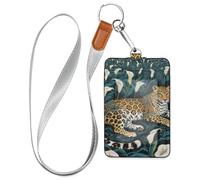 Porte-badge de sécurité de style tribal avec lanière et 3 cartes d'identité pour bureau, hôpital et permis de conduire Blanc