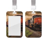 Porte-badge de train de marchandises avec lanière en plastique - Protecteur de carte d'identité avec fenêtre transparente - Pour infirmière, médecin, fournitures de bureau