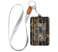 Porte-badge de travail en cuir doré pour femme avec lanière et porte-cartes d'une capacité de 3 cartes pour le personnel, les officiers, les étudiants, les médecins, les employés