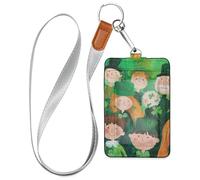 Porte-badge de travail en cuir pour femme avec cordon et étui de capacité de 3 cartes avec porte-cartes pour le personnel, les officiers, les étudiants, les médecins, les employés