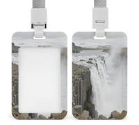 Porte-badge Dettifoss imprimé vertical pour bureau, école, carte d'identité, carte de proximité, permis de conduire, carte de permis et laissez-passer