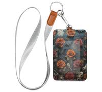 Porte-badge d'Halloween en cuir avec cordon et 3 porte-cartes pour le personnel, les officiers, les étudiants, les médecins, les employés
