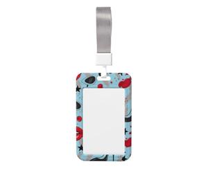 Porte-badge d'identification à motif lèvres et talons hauts avec sangle de cou verticale étanche pour bureau, école