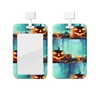 Porte-badge d'identification amusant d'Halloween avec lanière en plastique pour carte d'identité et porte-badge avec fenêtre transparente pour carte d'identité et fournitures de bureau