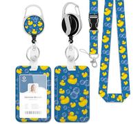 Porte-badge d'identification avec cordon en caoutchouc jaune, bobine de badge rétractable avec clip à bulles de savon, lanière pour carte d'identité, porte-carte d'identité, porte-clés pour homme et