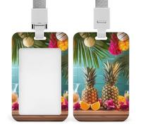 Porte-badge d'identification avec cordon étanche - Porte-cartes d'identité tropicales pour femmes et hommes - Pour le personnel de bureau, les enseignants, les infirmières