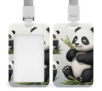 Porte-badge d'identification avec cordon étanche pour cartes d'identité Panda3 - Housse de protection pour femme et homme - Pour le personnel de bureau, les enseignants, les infirmières