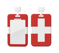 Porte-badge d'identification avec cordon - Protection verticale - Coque rigide en ABS transparent - Bobine rétractable pour le travail et le bureau