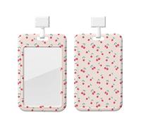 Porte-badge d'identification avec joli motif cerise rouge imprimé vertical, avec lanière détachable pour bureau, infirmière, enseignante