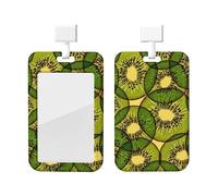 Porte-badge d'identification avec lanière Kiwi Fruit Slice Card Name Tag Longe Vertical ID Protector Bage Clips forNursingTeacher Student