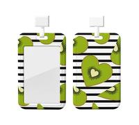 Porte-Badge d'identification avec lanière mignon Kiwi coeurs carte nom étiquette lanière verticale ID protecteur Bage Clips forNursingTeacher étudiant