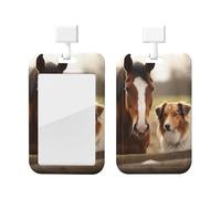 Porte-badge d'identification avec lanière pour badge de chien et cheval - Cordon vertical de protection pour carte d'identité - Clips pour infirmière, médecin, métro