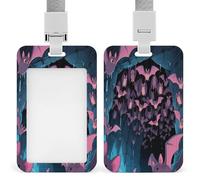 Porte-badge d'identification Bats in The Caves, vertical, avec cordon détachable, rigide et résistant, porte-badges, porte-cartes de travail étanches, protection pour la sécurité des agents et des ens