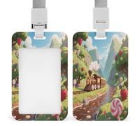 Porte-badge d'identification Candy Train Valley, porte-carte d'identité vertical avec cordon détachable, rigide et résistant, porte-badge, porte-cartes de travail étanche, protection pour la sécurité