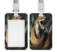 Porte-badge d'identification Cobra Snake avec lanière verticale en plastique pour cartes, pochette de protection avec fenêtre transparente et clips amovibles pour porte-nom pour infirmière, médecin