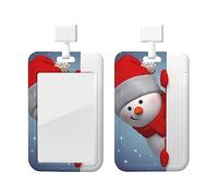 Porte-badge d'identification de Noël amusant avec lanière en plastique pour carte d'identité et porte-badge avec fenêtre transparente pour carte d'identité et porte-badge pour infirmière Fournitures