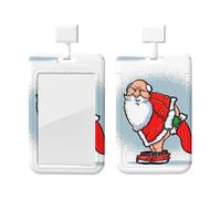 Porte-badge d'identification du père Noël amusant avec lanière en plastique pour carte d'identité, porte-badge avec fenêtre transparente, porte-badge pour carte d'identité pour infirmière, fournitur