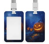 Porte-badge d'identification effrayant en forme de citrouille d'Halloween avec clip rétractable pour le travail, le bureau, les médecins, les infirmières